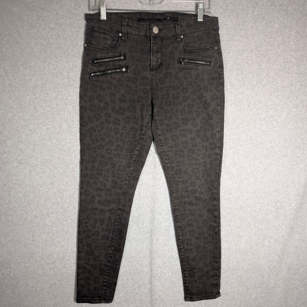 Harper Skinny Jeans Womens 28 Brown Leopard Print Indie Sleeze Punk Emo Moto